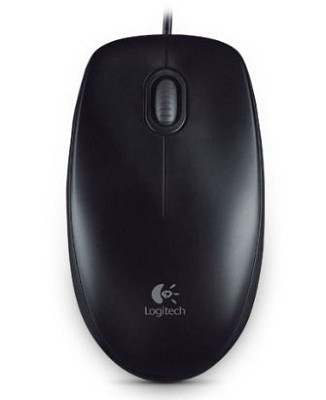 Logitech B100 - Mouse - right and left-handed - optical - 3 buttons - wired - USB - black