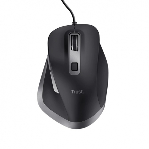 Trust Fyda Comfort - Mouse - eco - right-handed - optical - 6 buttons - wired - USB 2.0 - black