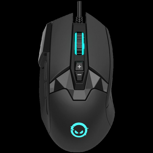 LORGAR Stricter 579, gaming mouse, 9 programmable buttons, Pixart PMW3336 sensor, DPI up to 12 000, 50 million clicks buttons lifespan, 2 switches, built-in display, 1.8m USB soft silicone cable, Matt UV coating with glossy parts and RGB lights with 4