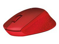 LOGITECH M330 SILENT PLUS Mouse 3 buttons wireless 2.4 GHz USB wireless receiver red
