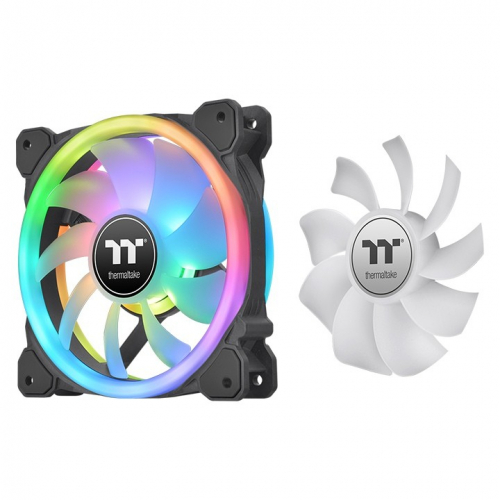 Thermaltake SwaFan 12 RGB fan + controller + replacement blades (reverse), black