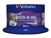 VERBATIM 50xDVD+R double layer 8,5GB 8x Spindel wide inkjet printable surface
