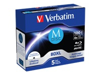 VERBATIM 43834 BluRay M-DISC BD-R Verbatim jewel case 5 100GB 4x Inkjet Printable