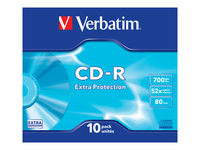 VERBATIM CD-R 80 min. / 700 MB 48x 10-pack slim jewelcase DataLife, extra protection surface