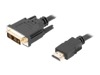 LANBERG CA-HDDV-10CC-0005-BK Lanberg cable HDMI -> DVI-D(18+1) M/M Single Link, black 0,5m