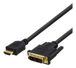 DELTACO HDMI-112D - Adapter cable - HDMI male to DVI male - 2 m - black - 1080p support