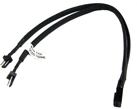 Phobya Y-Cable 3Pin Molex to 2x 3Pin Molex 30cm - black