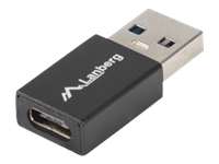 Lanberg - USB adapter - USB Type A (M) to 24 pin USB-C (F) - USB 3.1 Gen1 OTG - black