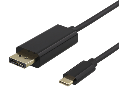 DELTACO USB-C to DisplayPort cable, 2m, 4K @ 60Hz, black / USBC-DP200