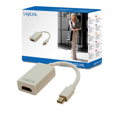 Logilink Grey | Mini DisplayPort | HDMI A | Adapter Mini DisplayPort to HDMI with Audio: | 0.1 m CV0036A