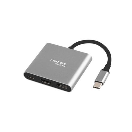 Natec Multi-Port Adapter, Fowler, USB-C, HDMI, USB 3.0 | Natec | USB-C Multiport Adapter | NMP-1607 | 0.11 m | Grey | USB Type-C NMP-1607