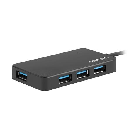 Natec USB 3.0 HUB, Silkworm, 4-Port, Black | Natec | 4 Port Hub With USB 3.0 | Silkworm NHU-1343 | 0.15 m | Black | USB Type-C NHU-1343