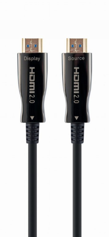 GEMBIRD HDMI cable with Ethernet - HDMI male to HDMI male - 20 m - Active Optical Cable (AOC), supports 21:9 cinema aspect ratio, 4K60Hz UHD support 