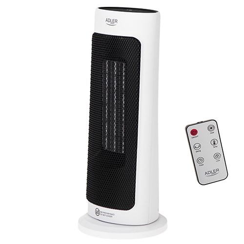 Adler | Tower Fan Heater with Timer | AD 7738 | Ceramic | 2000 W | Number of power levels 2 | Suitable for rooms up to 25 m2 | White