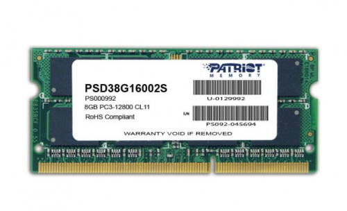 Patriot Memory 8GB PC3-12800 memory module 1 x 8 GB DDR3 1600 MHz