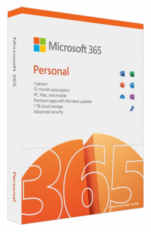 Microsoft 365 Personal - Box pack (1 year) - 1 person/ 5 devices - medialess, P8 - Win, Mac, Android, iOS - English - Eurozone - QQ2-01897 