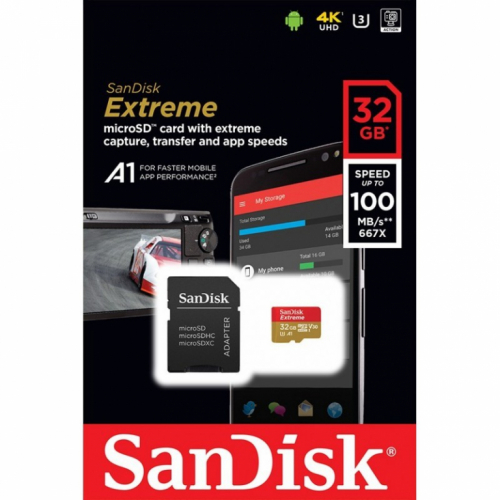 SanDisk Exteme microSDHC 32GB 100/60 MB/s A1 V30 U3