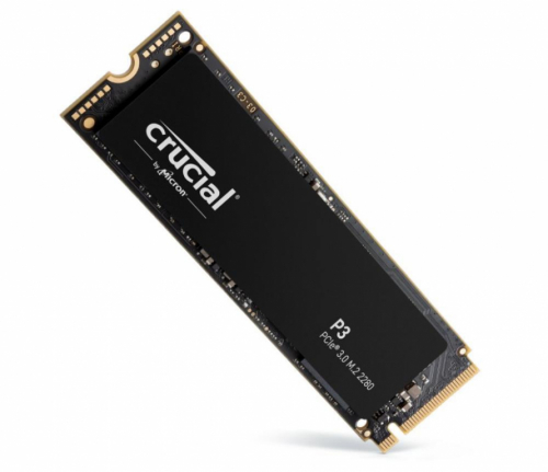 Crucial P3 - SSD - 500 GB - internal - M.2 2280 - PCIe 3.0 (NVMe) - Write speed 1900 MBytes/sec - Read speed 3500 MBytes/sec