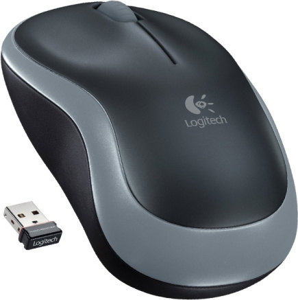 Logitech M185 Compact Wireless Mouse - optical - USB 2.4GHz receiver - grey