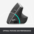 Logitech MX Vertical - Vertical mouse - ergonomic - optical - 6 buttons - wireless, wired - Bluetooth, 2.4 GHz - USB Unifying wireless receiver - graphite 