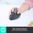 Logitech MX Vertical - Vertical mouse - ergonomic - optical - 6 buttons - wireless, wired - Bluetooth, 2.4 GHz - USB Unifying wireless receiver - graphite 