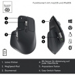 Logitech Master Series MX MASTER 3S - Mouse - ergonomic - optical - 7 buttons - wireless - Bluetooth, 2.4 GHz - Logitech Logi Bolt USB receiver - graphite