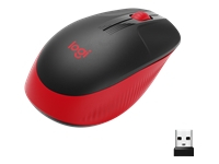 LOGITECH M190 Mouse optical 3 buttons wireless USB wireless receiver red