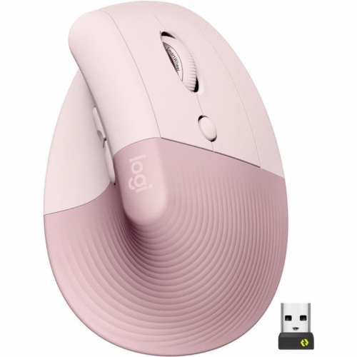 Logitech Lift Vertical Ergonomic Mouse, vaikne, roosa - Juhtmevaba optiline hiir / 910-006478