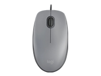 LOGITECH M110 Silent Mouse right and left-handed optical 3 buttons wired USB-A mid grey