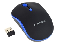 GEMBIRD MUSW-4B-03-B Gembird Wireless optical mouse MUSW-4B-03-B, 1600 DPI, nano USB, black-blue