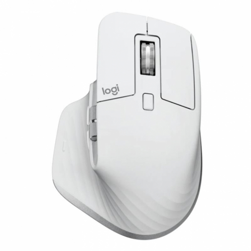 Logitech Master Series MX MASTER 3S - Mouse - ergonomic - optical - 7 buttons - wireless - Bluetooth, 2.4 GHz - Logitech Logi Bolt USB receiver - pale grey 