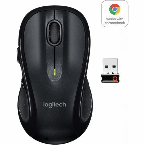 Logitech M510 - Mouse - right-handed - laser - 5 buttons - wireless - 2.4 GHz - USB wireless receiver - black 