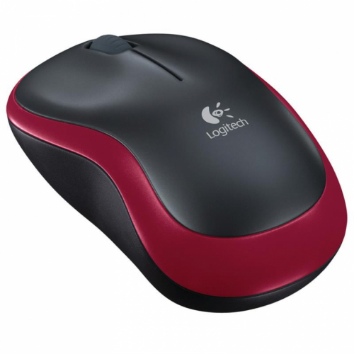 Logitech M185, hall/punane - Juhtmevaba optiline hiir / 910-002240