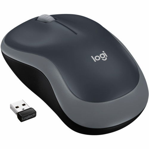 Logitech M185 Compact Wireless Mouse - optical - wireless - 2.4 GHz - USB wireless receiver - grey 