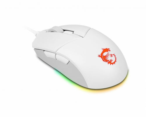 MSI CLUTCH GM11 WHITE Gaming Mouse '2-Zone RGB, upto 5000 DPI, 6 Programmable button, Symmetrical design, OMRON Switches, Center' WLONONWCRAJIM