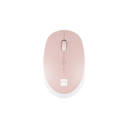 Natec | Mouse | Harrier 2 | Wireless | Bluetooth | White/Pink