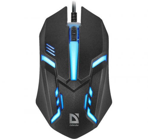 MOUSE  DEFENDER CYBER MB-560L BLACK 7 COLORS 1200DPI 3P