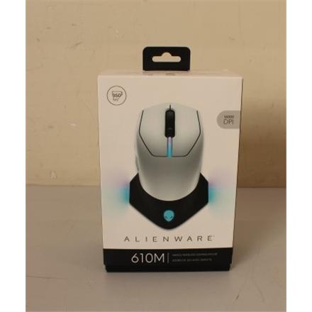 Восстановленный. Dell Mouse Alienware 610M Wired / Wireless Gaming Mouse - AW610M (Lunar Light), UNPACKED, USED, SCRATCHES ON BACK, BLUETOOTH CONNECTION IS MISSING | Dell | Alienware | AW610M | Wireless wired optical | Gaming Mouse | Lunar Light | UNPACKE