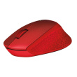 Logitech M330 SILENT PLUS - Mouse - 3 buttons - wireless - 2.4 GHz - USB wireless receiver - Red - Extra comfort and precision with SilentTouch