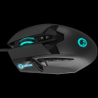 LORGAR Stricter 579, gaming mouse, 9 programmable buttons, Pixart PMW3336 sensor, DPI up to 12 000, 50 million clicks buttons lifespan, 2 switches, built-in display, 1.8m USB soft silicone cable, Matt UV coating with glossy parts and RGB lights with 4