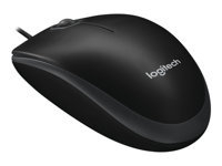 LOGITECH B100 Mouse right and left-handed optical 3 buttons wired USB black 1.8m cable