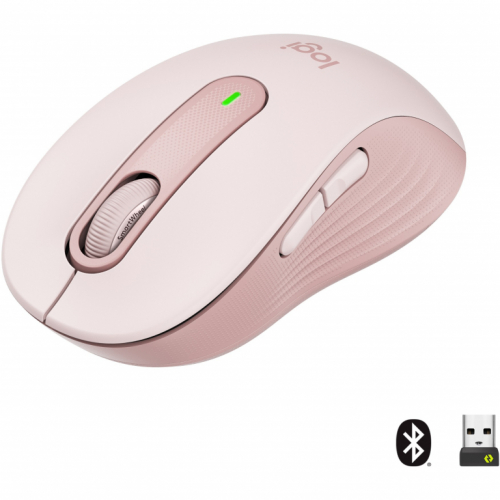 Logitech Signature M650 Mouse optical 5 buttons wireless Bluetooth 2.4 GHz Bolt USB receiver rose 341958