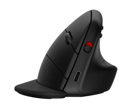 HP 925 Ergonomic Vertical Wireless Bluetooth Mouse - Detachable Wrist Rest, Multi-Surface - Black