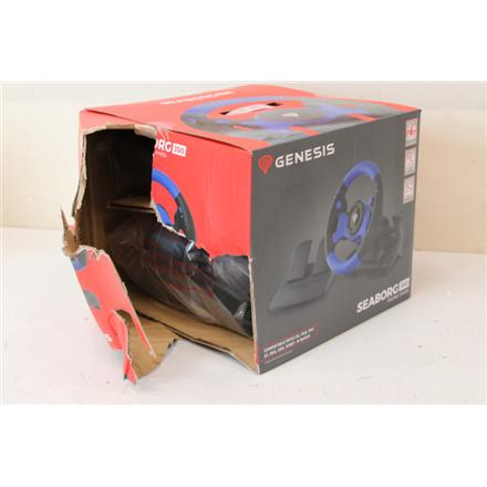 Renew. Genesis Seaborg 350 driving wheel, Black/Blue, Wired | Genesis | Driving Wheel | Seaborg 350 | DAMAGED PACKAGING | Blue/Black | Game racing wheel