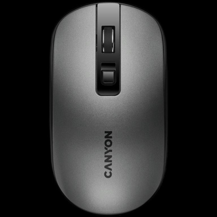 CANYON MW-18, 2.4GHz Wireless Rechargeable Mouse with Pixart sensor, 4keys, Silent switch for right/left keys,DPI: 800/1200/1600, Max. usage 50 hours for one time full charged, 300mAh Li-poly battery, Dark grey, cable length 0.6m, 116.4*63.3*32.3mm,