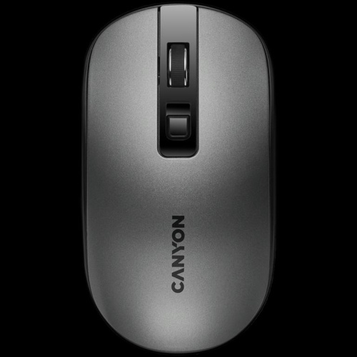 CANYON MW-18, 2.4GHz Wireless Rechargeable Mouse with Pixart sensor, 4keys, Silent switch for right/left keys,DPI: 800/1200/1600, Max. usage 50 hours for one time full charged, 300mAh Li-poly battery, Dark grey, cable length 0.6m, 116.4*63.3*32.3mm,