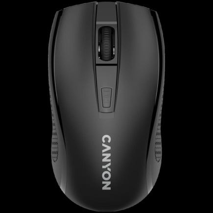 CANYON MW-7, 2.4Ghz wireless mouse, 6 buttons, DPI 800/1200/1600, with 1 AA battery ,size 110*60*37mm,58g,black