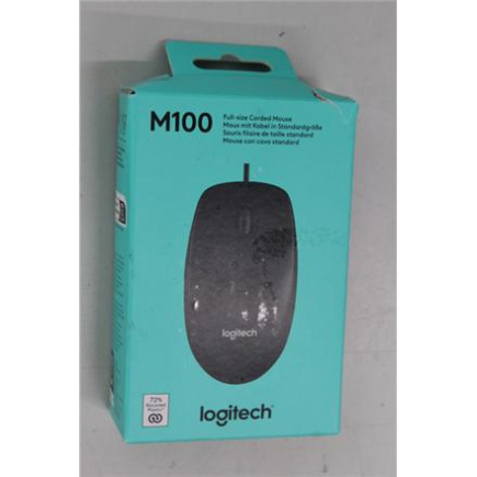 Восстановленный. Logitech M100 Optical USB, Black | Logitech Mouse | M100 | Optical | Optical mouse | Wired | Black | DAMAGED PACKAGING
