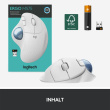 Logitech M575 ERGO Wireless Trackball Valge