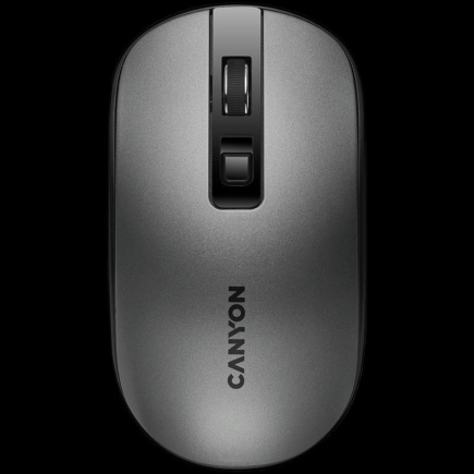 CANYON MW-18, 2.4GHz Wireless Rechargeable Mouse with Pixart sensor, 4keys, Silent switch for right/left keys,DPI: 800/1200/1600, Max. usage 50 hours for one time full charged, 300mAh Li-poly battery, Dark grey, cable length 0.6m, 116.4*63.3*32.3mm,